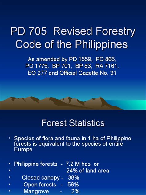 PD 705 (REVISED FORESTRY CODE) PD 705 (REVISED FORESTRY COD.
